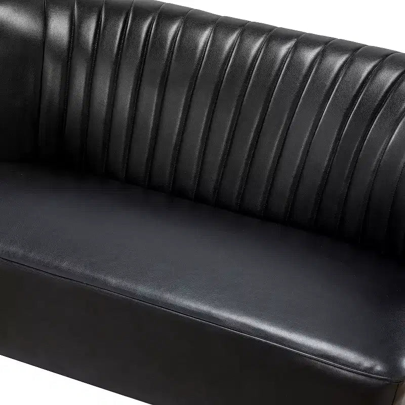 Divanetto con schienale alto contemporaneo 47, divano a 2 posti senza braccioli con gambe in metallo per soggiorno o camera da letto
