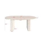 Okak 78IN Tavolo da Pranzo Estensibile per 4-8 Persone, Tavolo da Cucina con Base a Strisce di Legno, Tavolo Pieghevole per Soggiorno, Sala da Pranzo