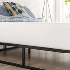 Cadre de lit plateforme métallique moderne King size profil bas 10 pouces avec lattes en bois
