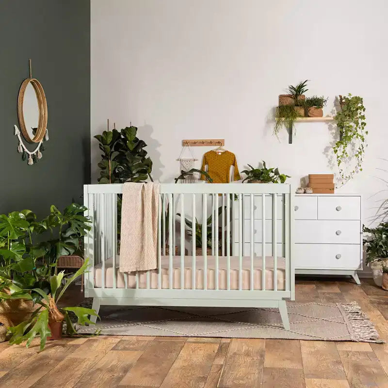 Culla Convertibile 3-in-1, in Solido Legno di Faggio Europeo, Certificata GREENGUARD Gold, Fabbricata in Italia