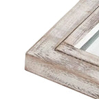 Miroir mural pleine longueur, design cintrée à grille en bois massif, ouvrable, sans support