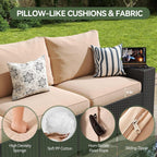 Set di Mobili da Esterno per Patio con Cuscino Spesso 10 cm