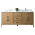Mobile lavabo doppio Vanity Art 72 per bagno con piano in marmo composito