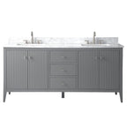 Mobile lavabo doppio Vanity Art 72 per bagno con piano in marmo composito