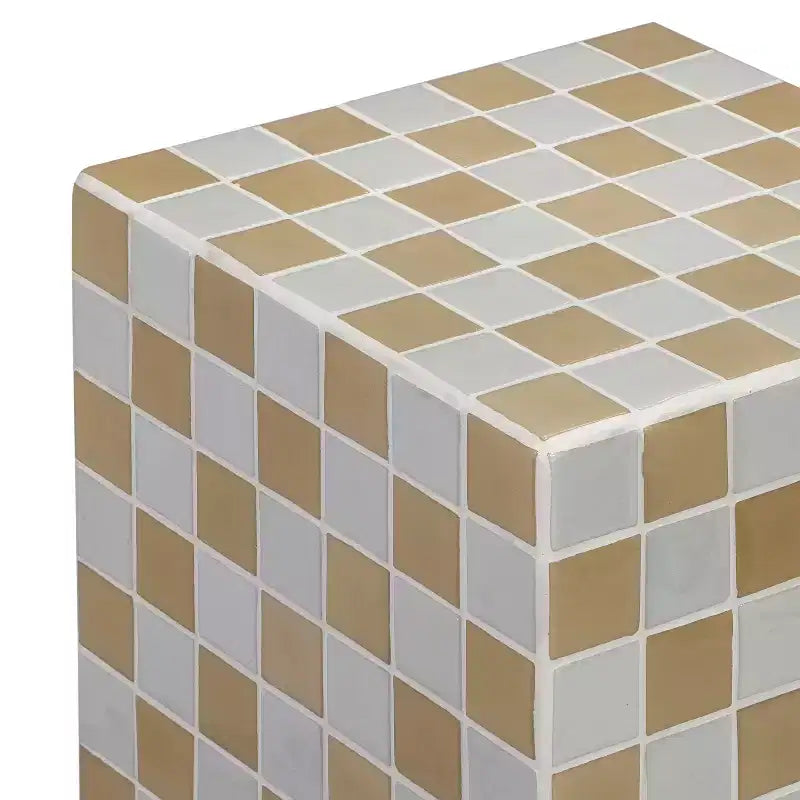 Tavolino rettangolare moderno in ceramica piastrellata in stile bohémien