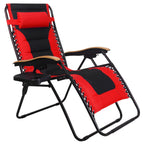 Fauteuil de relaxation zéro gravité XL surdimensionné rembourré avec accoudoirs plus larges et porte-gobelet réglable - N/A