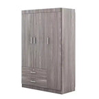 Guardaroba/Armadio a 3 ante Whisen Wood con asta appendiabiti, 2 cassetti e ripiani portaoggetti