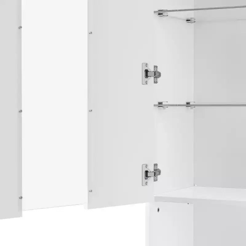 Meuble TV moderne avec lumières LED pour téléviseur de 75 pouces, table console multimédia avec étagères en verre trempé et foyer non chauffant