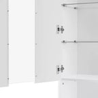 Meuble TV moderne avec lumières LED pour téléviseur de 75 pouces, table console multimédia avec étagères en verre trempé et foyer non chauffant