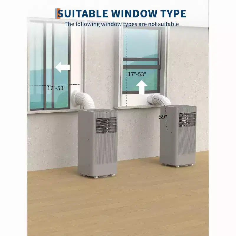 Condizionatore Portatile, 10.000 BTU, per Ambienti Fino a 42 Mq, Unità di Raffreddamento Autonoma 3-in-1 con Ventilatore e Deumidificatore