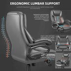 Sedia da Ufficio Direzionale Bossin Extra Large, 500 libbre, Ergonomica con Supporto Lombare Regolabile, Schienale Alto in Pelle PU, per Computer