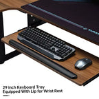 Bureau assis-debout en forme de L EUREKA ERGONOMIC 60x23 avec accessoires
