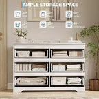 Cassettiera a 6 cassetti, comò moderno e semplice per camera da letto, bianco