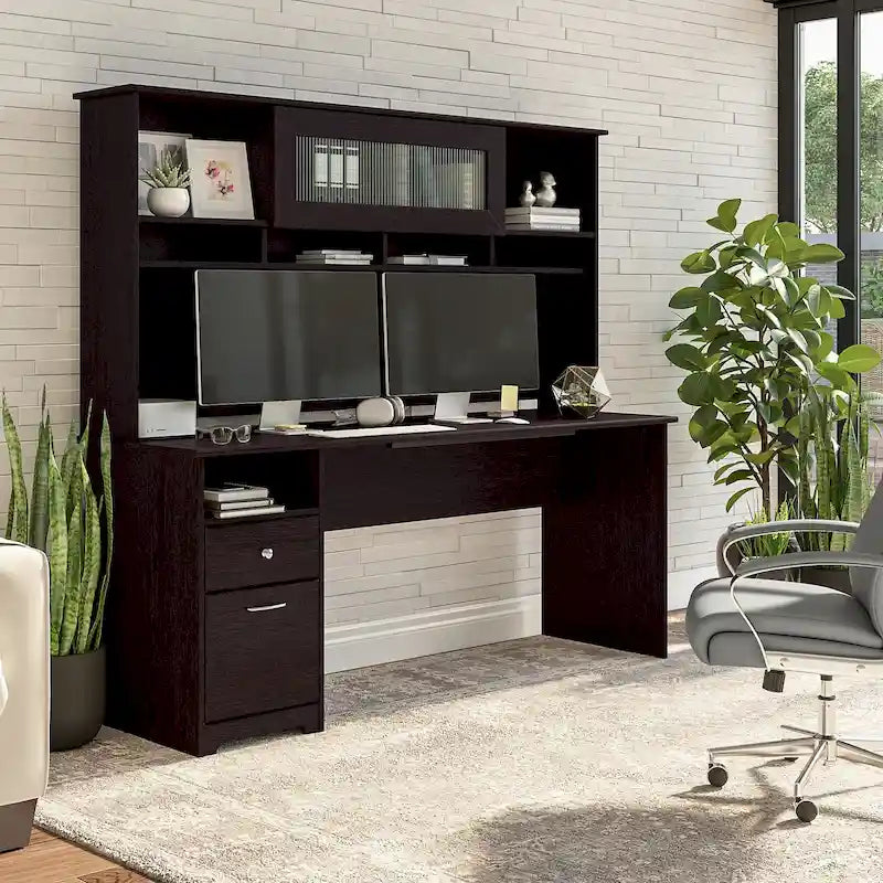Scrivania per computer da 72" con libreria e cassetti di