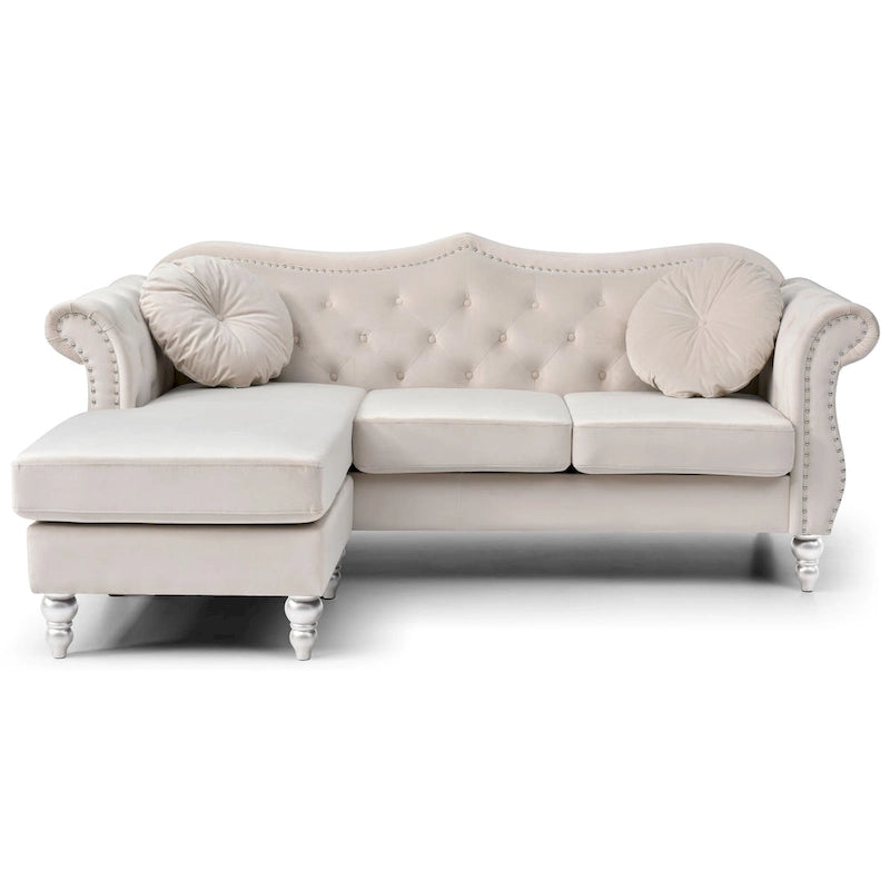Divano Hollywood Velvet con Chaise Longue Reversibile