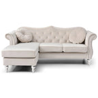 Divano Hollywood Velvet con Chaise Longue Reversibile