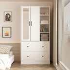 Armoire avec miroir et tringle extensible pour optimiser l'espace