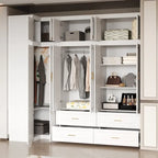93.9H/74.2H Armoires Penderie Placard Rangement avec Tiroirs