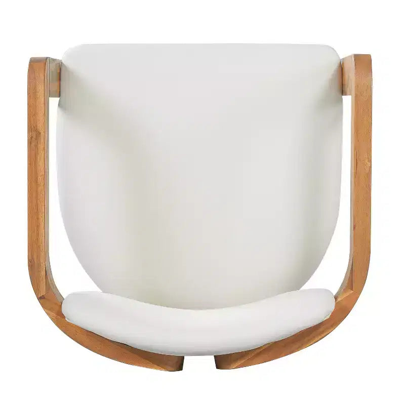 ModernLuxe Set da pranzo rotondo da esterno a 5 pezzi in legno di acacia, tavolo da 47" con 4 sedie a barilotto imbottite per giardino/patio/cortile