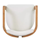 ModernLuxe Set da pranzo rotondo da esterno a 5 pezzi in legno di acacia, tavolo da 47" con 4 sedie a barilotto imbottite per giardino/patio/cortile