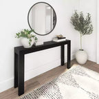 56 Console, Legno massello, Stile moderno stretto, Nero / Biondo / Noce pecan