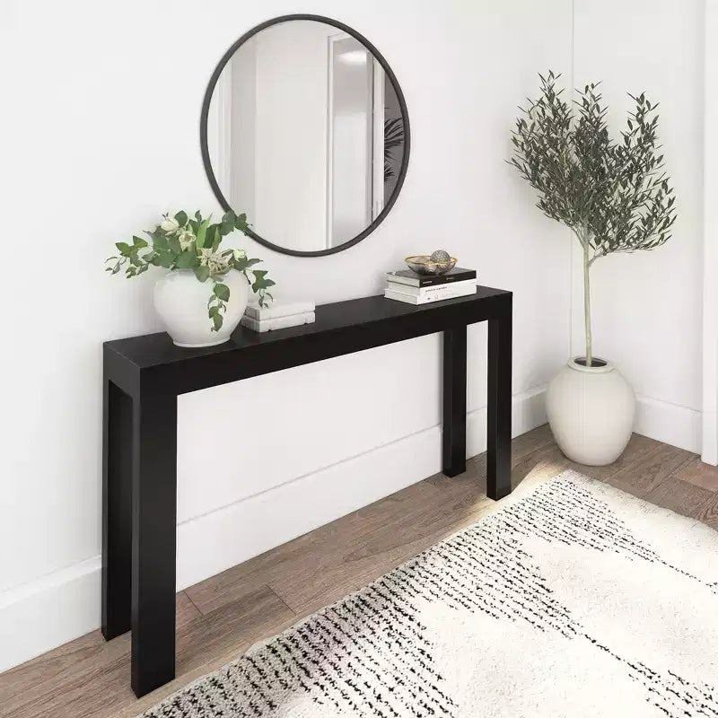 56 Console, Legno massello, Stile moderno stretto, Nero / Biondo / Noce pecan