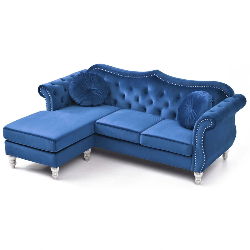 Divano Hollywood Velvet con Chaise Longue Reversibile