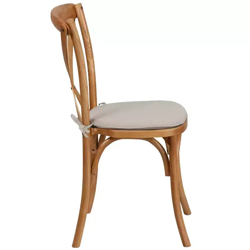 Sedia impilabile in legno con schienale a croce e cuscino serie HERCULES Flash Furniture
