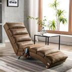 Chaise longue da massaggio in lino per interni con telecomando, sedia a sdraio massaggiante elettrica ergonomica con 5 modalità per l'ufficio