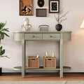 Table console élégante Okak avec finition lisse, table d'entrée avec design incurvé et 2 tiroirs, table d'appoint pour salon, couloir