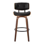 Ensemble de 2 tabourets de bar Lombardi Noyer/Noir - LumiSource : Hauteur fixe, Touffeté, Assise de 30,5, Milieu de siècle