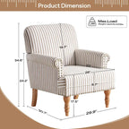 Fauteuil d'appoint avec accoudoirs roulés - Lot de 2 - Bleu/Gris/Marron