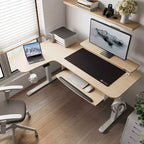Bureau assis-debout en forme de L EUREKA ERGONOMIC 60x23 avec accessoires