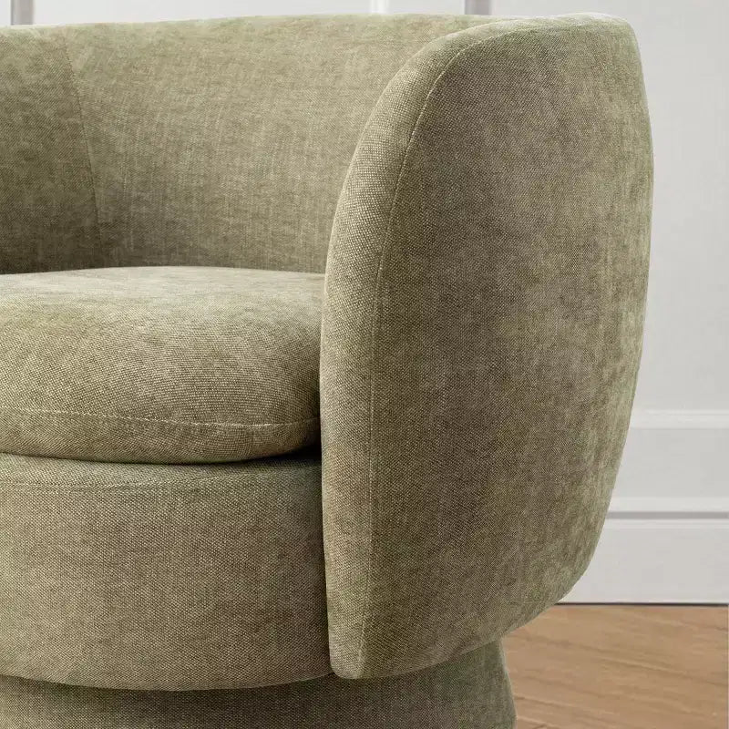 Set di 2 moderne poltrone girevoli a botte con tessuto imbottito, poltrona da salotto girevole a 360 gradi per soggiorno, camera da letto - Panipeachy