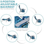 Costway Sedia Pieghevole da Spiaggia Zaino 4 Pezzi, 5 Posizioni per Esterno - Vedi Dettagli