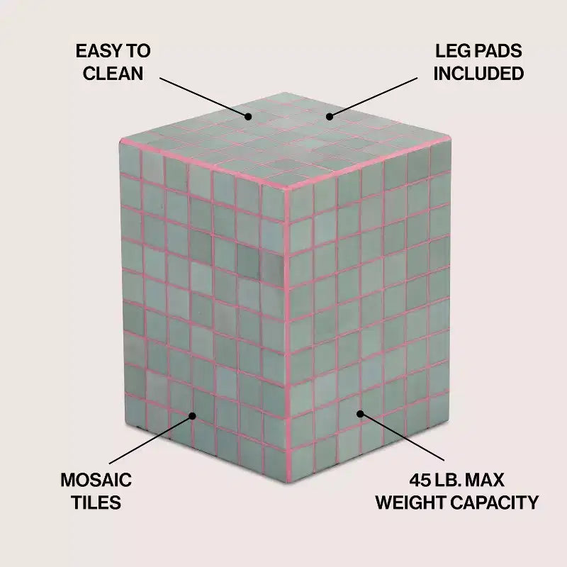 Tavolino rettangolare moderno in ceramica piastrellata in stile bohémien