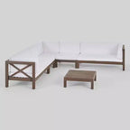 Set da salotto componibile per esterni Brava 6 pezzi in legno di acacia - Christopher Knight Home