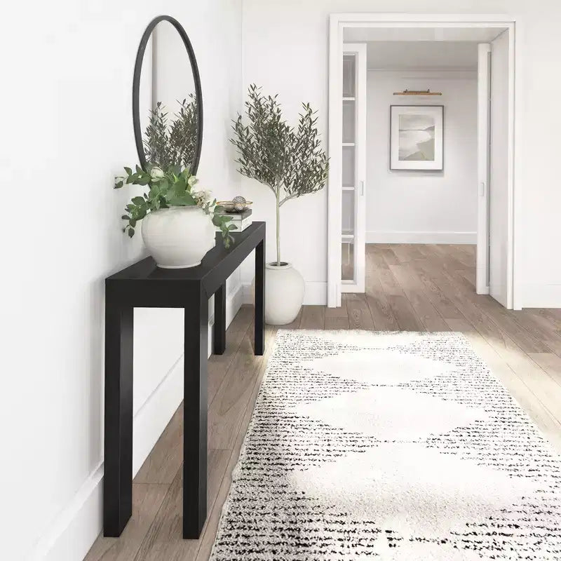 56 Console, Legno massello, Stile moderno stretto, Nero / Biondo / Noce pecan