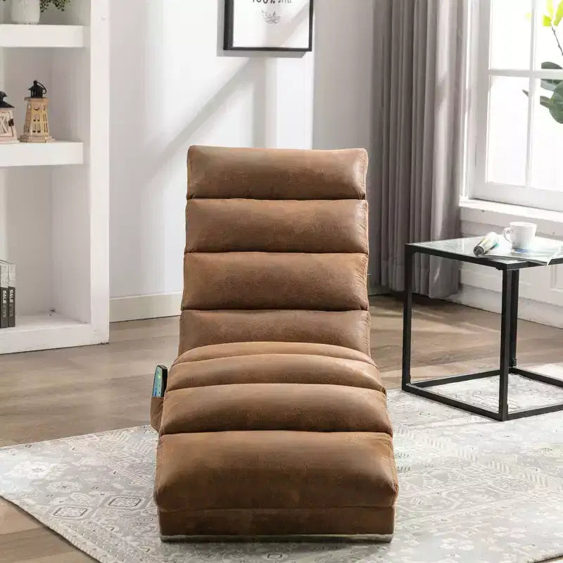 Chaise longue da massaggio in lino per interni con telecomando, sedia a sdraio massaggiante elettrica ergonomica con 5 modalità per l'ufficio