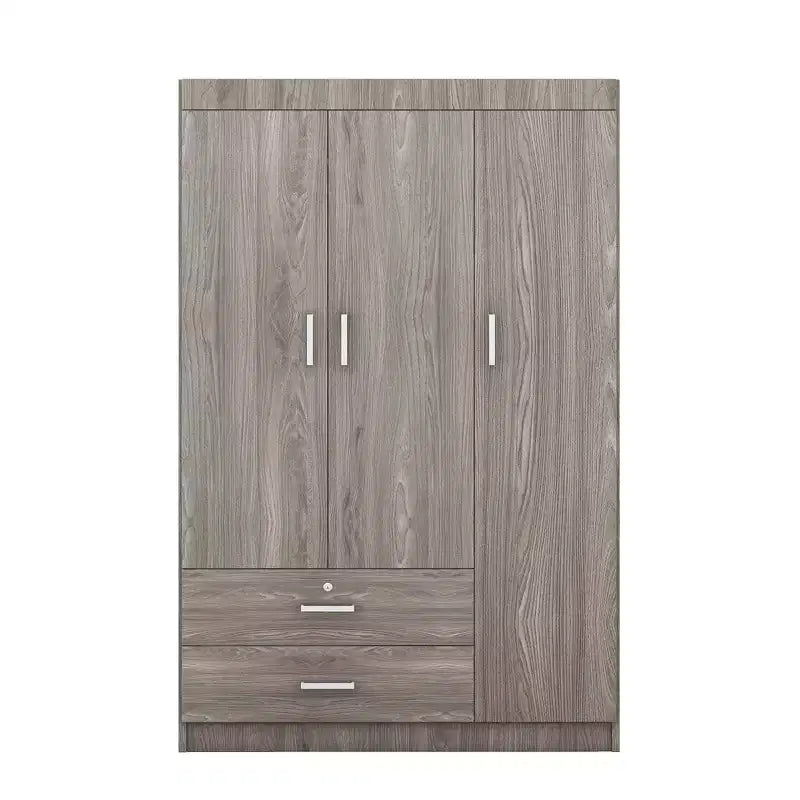 Guardaroba/Armadio a 3 ante Whisen Wood con asta appendiabiti, 2 cassetti e ripiani portaoggetti