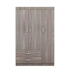 Guardaroba/Armadio a 3 ante Whisen Wood con asta appendiabiti, 2 cassetti e ripiani portaoggetti