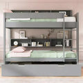 Luxystar Letto a castello moderno completo su completo con ripiani e letto estraibile