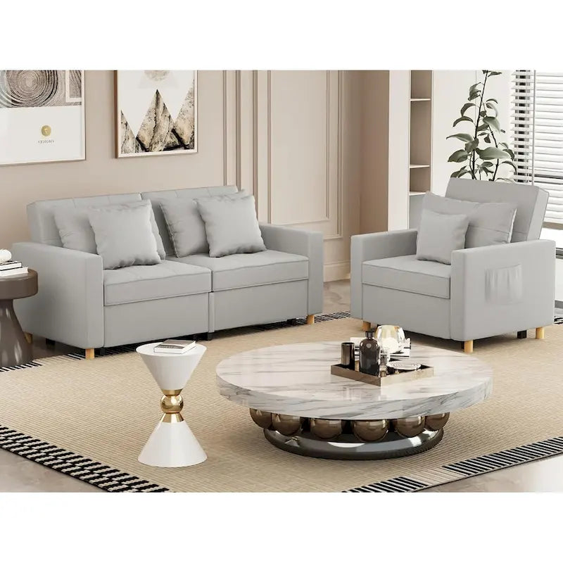 AECOJOY Divano Letto 3 in 1, Letto Singolo Convertibile
