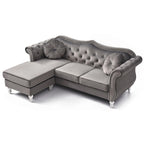 Divano Hollywood Velvet con Chaise Longue Reversibile