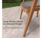 Ensemble de salle à manger d'extérieur PURPLE LEAF en osier tout temps avec table, cadre entièrement en aluminium pour pelouse, jardin, terrasse avec coussins