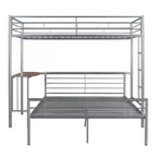 Lit superposé en métal une place sur deux places avec bureau, lit mezzanine une place avec lit inférieur double séparé pour enfants