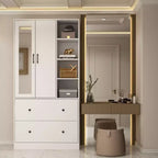 Armoire 2 portes avec miroir, tringle à vêtements et 2 tiroirs