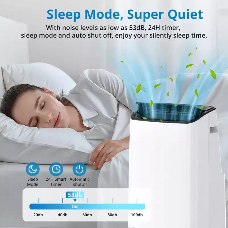 Climatiseur portable Acekool 14000 BTU, unité de climatisation 3-en-1 avec Wi-Fi, refroidit et chauffe jusqu'à 65 m², télécommande, pour salon/camping-car/espace de travail