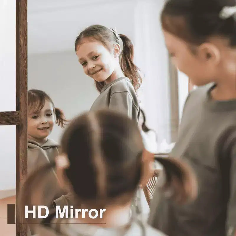 Miroir mural pleine longueur, design cintrée à grille en bois massif, ouvrable, sans support