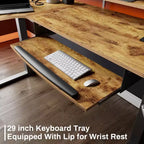 Bureau assis-debout en forme de L EUREKA ERGONOMIC 60x23 avec accessoires